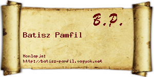 Batisz Pamfil névjegykártya
